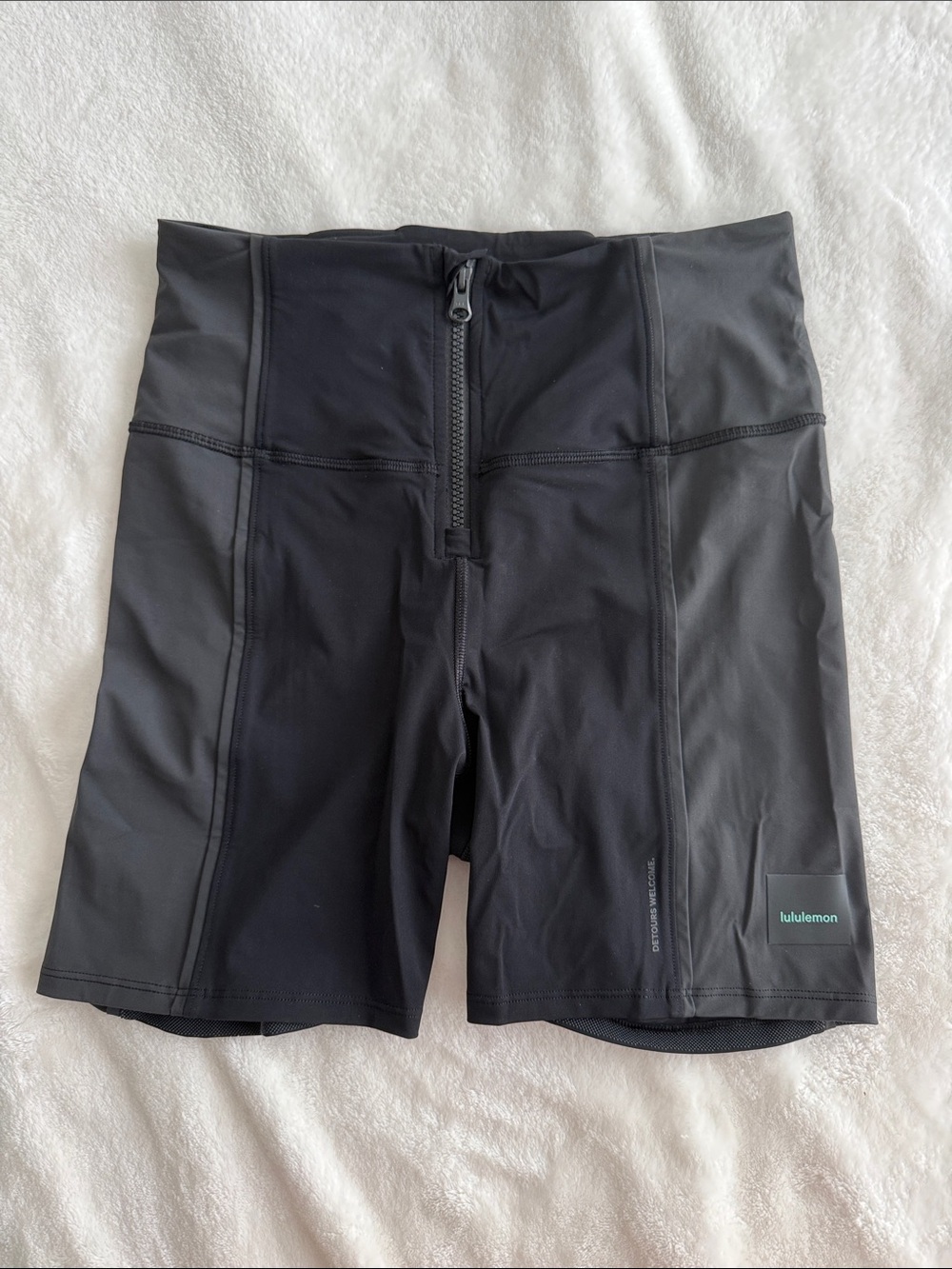lululemon athletica Black High-Rise Front-Zip 6” Shorts
